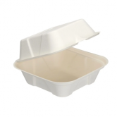 White Bagasse Clamshell Box x250